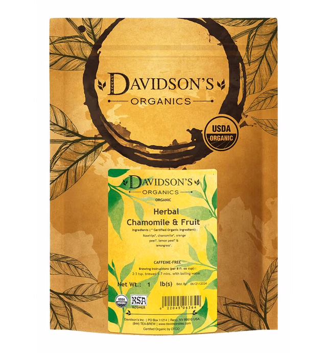 Davidson's Organics, Herbal Chamomile & Fruit, Loose Leaf Tea, 16-Ounce Bag