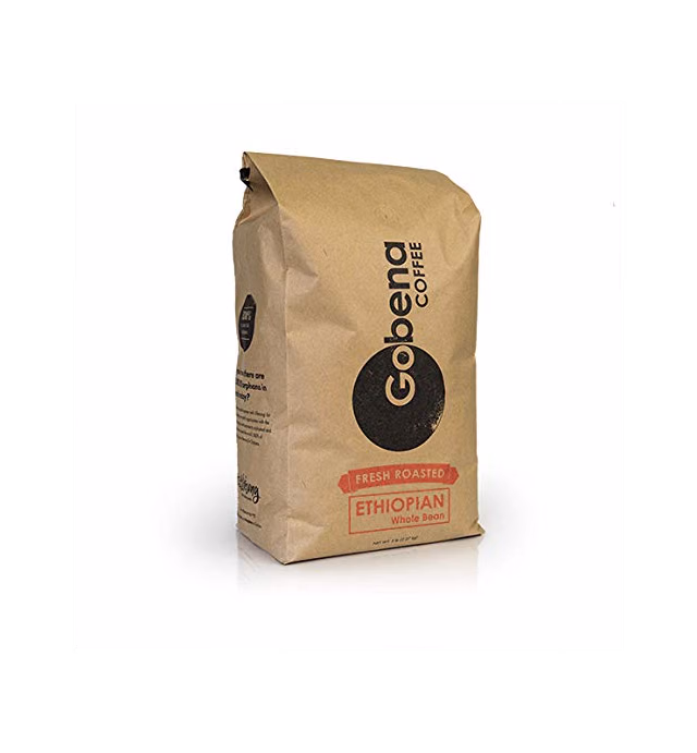 5lb Ethiopian Yirgacheffe Whole Bean, Light Roast, 100% Arabica Coffee, 80 ounces, 5 pounds
