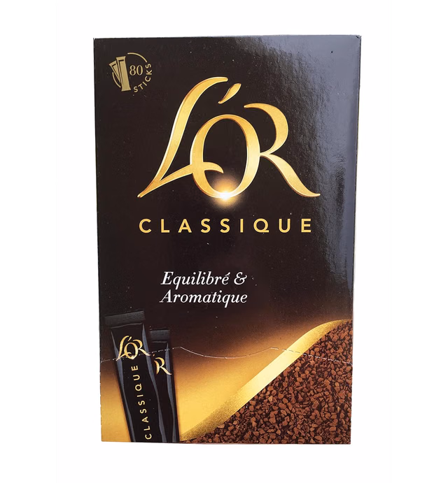 L'Or Instant Coffee Sticks from France Large 80 Stick Pack