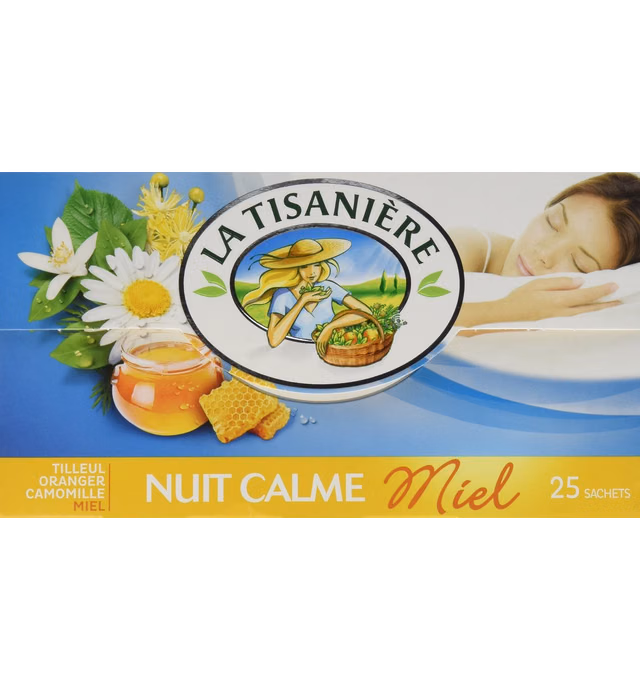 La Tisaniere French Tisane - 25 Counts (Nuit Calme Miel (Tranquil night Honey))