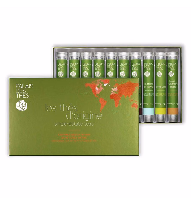 Palais des Thés Single-Estate Teas Indulgence Tea Set with Ten Tubes of Loose Tea, 120g (4.2oz)