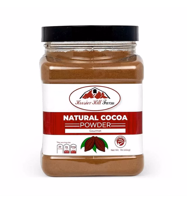 Natural Cocoa Powder by Hoosier Hill Farm, 1 LB (Pack of 1)