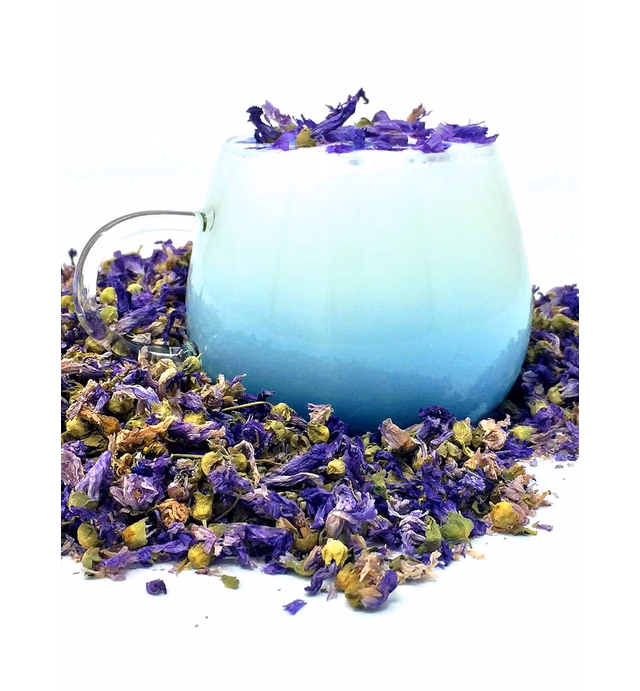 Dried Blue Mallow Flowers - 100% Natual Malva Sylvestris, Net Weight: 0.5oz / 15g - Color-Changing Blue Herbal Tea