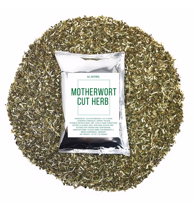 Motherwort Herbal Tea - Ingredients: 100% Natural Motherwort, Cut & Dried Leonurus Cardiaca - Origin: Poland - Net Weight: 1.41 oz/40 grams