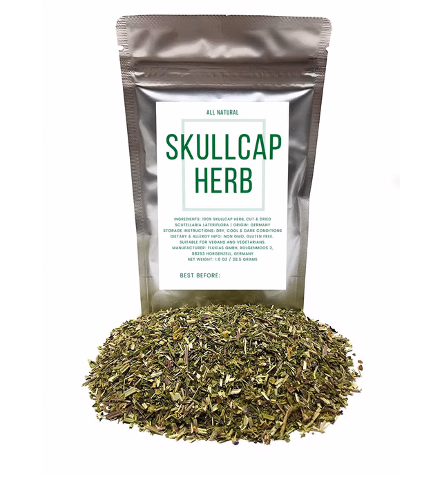 Skullcap Scutellaria Scullcap Herb from Germany - Natural, Cut & Dried Scutellaria Lateriflora - Net Weight: 1oz/28.5g