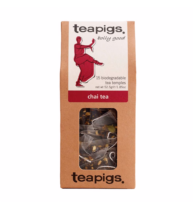Teapigs Chai Tea Bags Made with Whole Leaves (6 Packs of 15 Tea Bags)