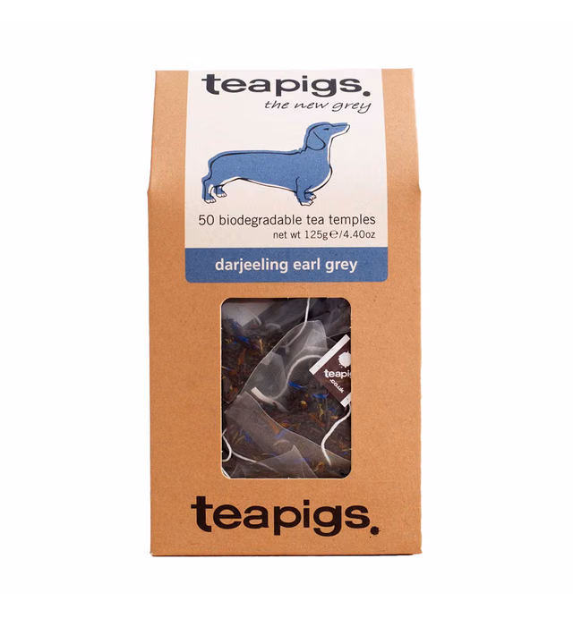 teapigs Darjeeling Earl Grey Tea Bags, 50 Count, Citrus Bergamot & Lime, Biodegradable Black Tea Bags
