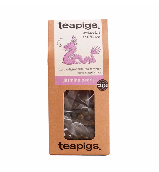 Teapigs Jasmine Pearls Tea Bags Made with Whole Leaves, 15 Count (Pack of 1)