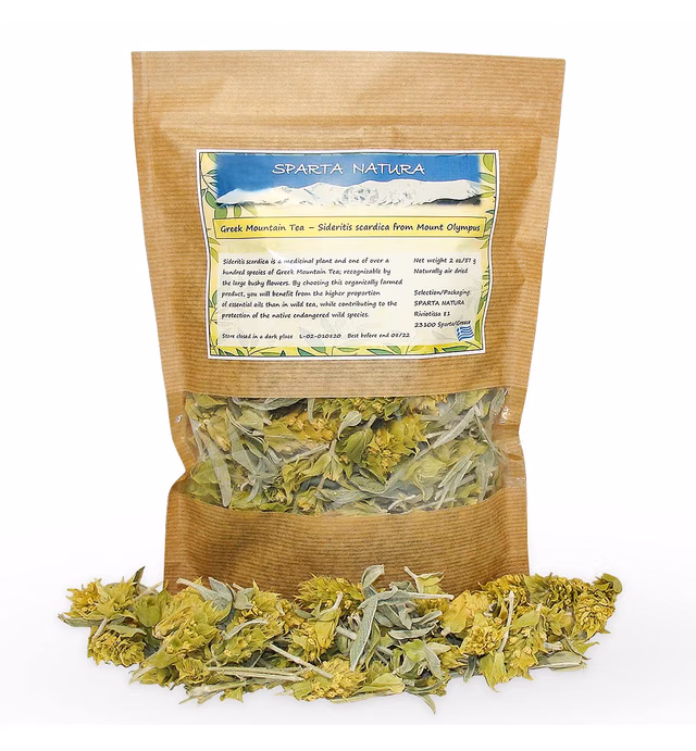 Sparta Natura Greek Mountain Tea, Organic from Mount Olympus, Herbal Loose Leaf Tea for Natural Health