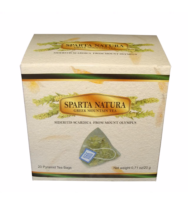 Sparta Natura Organic Greek Mountain Tea, Pyramid Tea Bags, Authentic, Quick and Easy