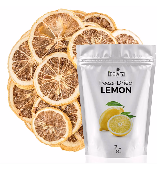 Tealyra - Lemon - Freeze Dried Fruits Snacks Chunks - Non-GMO - Gluten-Free - No Sugar Added - 100% Natural - 2-ounce