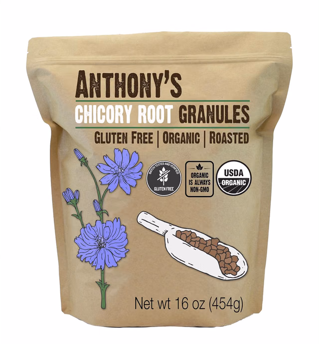 Anthony's Organic Roasted Chicory Root Granules, 1 lb, Gluten Free, Non GMO, Caffeine Free, Keto Friendly