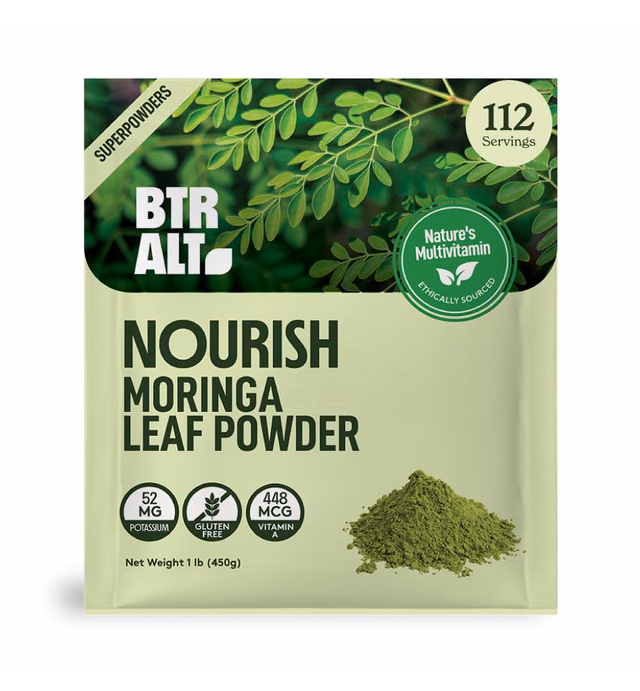 Better Alt Moringa Powder (1lb) | Make Moringa Tea, Smoothies & Recipes from Moringa Oleifera Powder | Resealable Bag | Moringa Leaf Powder Superfood (112 Servings)