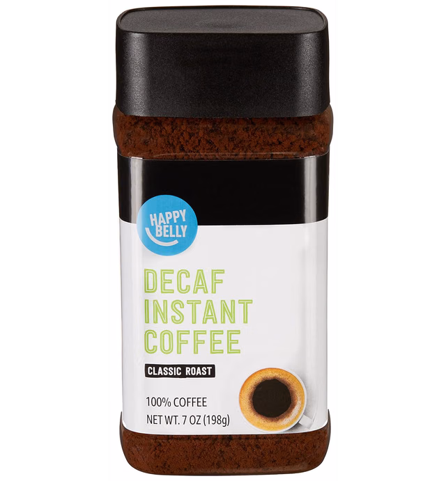Amazon Brand - Happy Belly Classic Roast Decaf Instant Coffee, 7 Ounces