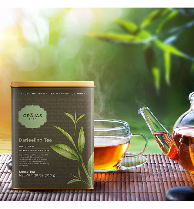 Orajas Darjeeling Loose Leaf Black Himalayan Tea | Loose Darjeeling Tea Leaves - antioxidant Tea | Single Origin Tea, Packed at Source in India (11.28 Oz)