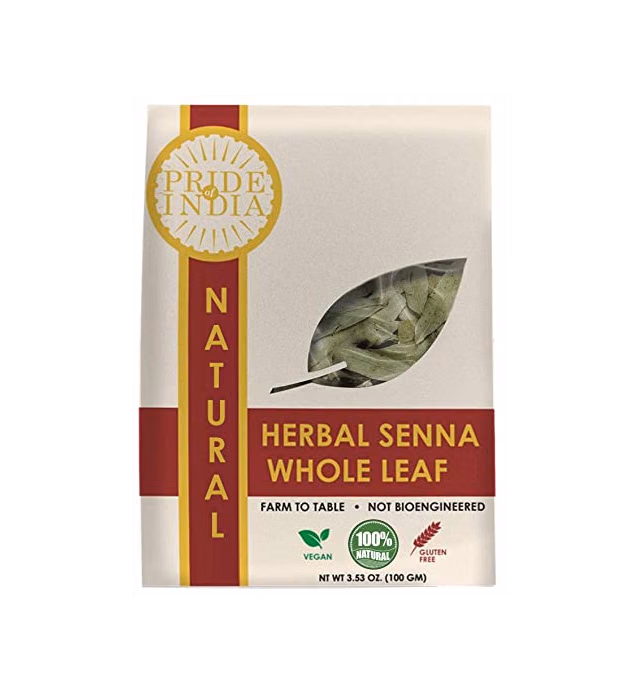 Pride Of India - Natural Senna Herbal Tea Leaf Whole, 3.53 oz (100gm)