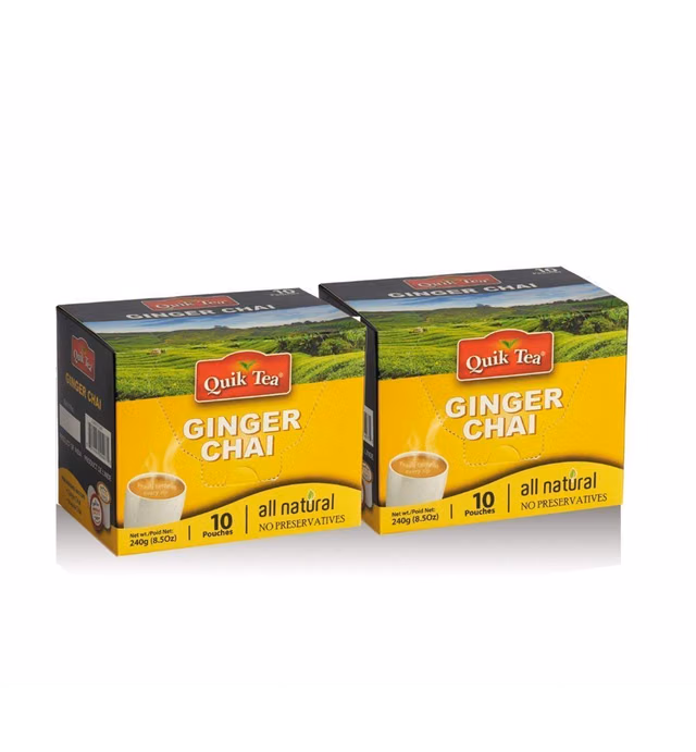 Quik Tea Ginger Chai Latte All Natural No Preservatives 20 Pouches - 480 g