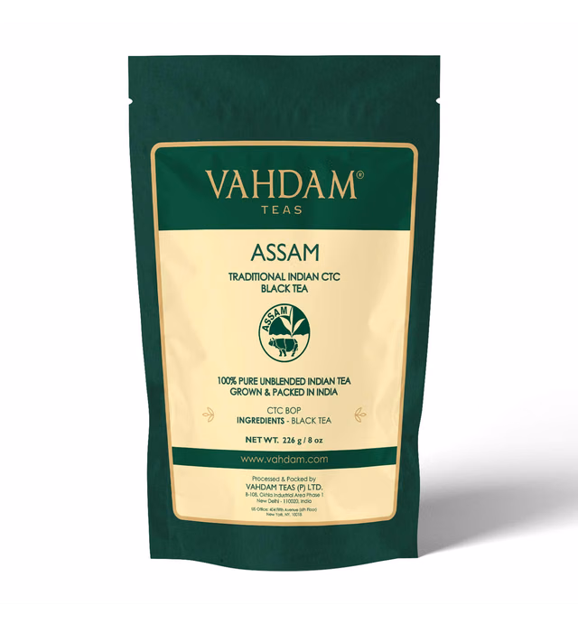Vahdam Premium CTC Assam Black Tea & English Breakfast Tea- Strong, Full Bodied, Bold,& Delicious| Perfect for Kombucha, Indian Tea, Iced Tea & Irish Breakfast Tea (Assam CTC Tea, Bulk Pack 226g)