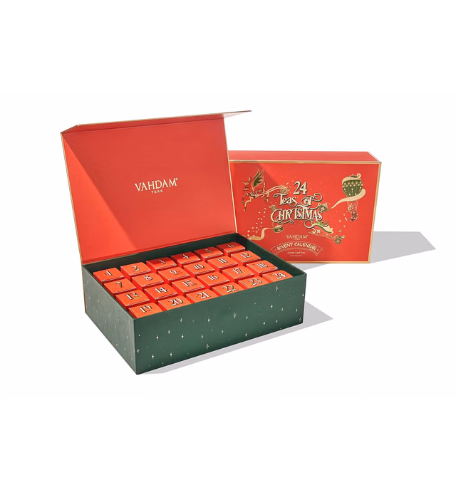 VAHDAM, Holiday Tea Gift Sets - 24 Tea Varieties in Luxury Gift Box (17.6oz/500g) Natural Ingredients, Gluten Free - Christmas Tea Gift Sets | Christmas Gifts for Women & Men, Gifts for Him/Her