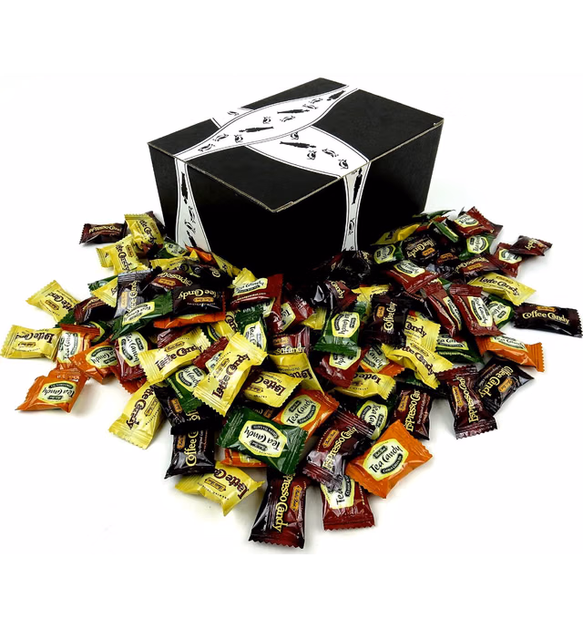 Bali's Best Coffee & Tea Candies 6-Flavor Variety: One 2 lb Assorted Bag of Coffee, Espresso, Latte, Green Tea Latte, Citrus Green Tea, and Classic Iced Tea in a BlackTie Box