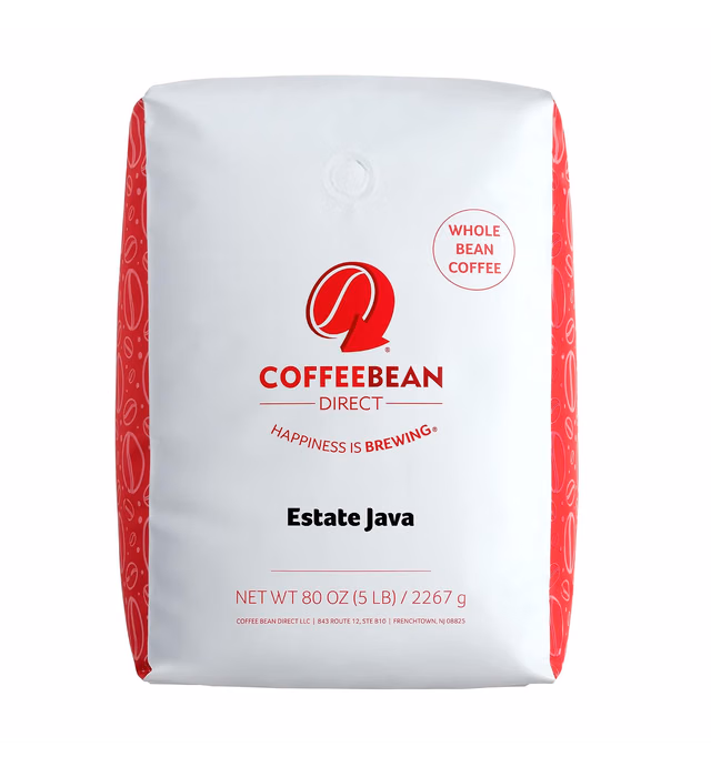 Coffee Bean Direct Estate Java, Whole Bean Coffee, 5-Pound Bag