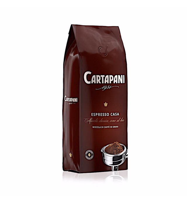 Caffe' Cartapani Espresso Casa, Italian Espresso, Medium Roast Whole Bean Coffee, 2.2 Pound Bag