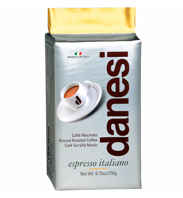 Danesi Caffe Italian Espresso Ground Coffee Medium Roast - Espresso Coffee Ground Medium Roast Ground Coffee - Ground Espresso Coffee Grounds - Best Ground Ground Coffee Fine - Gold (8.75oz, 1 pack)