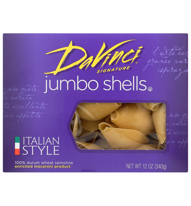 DAVINCI PASTA Jumbo Shells, 12 OZ