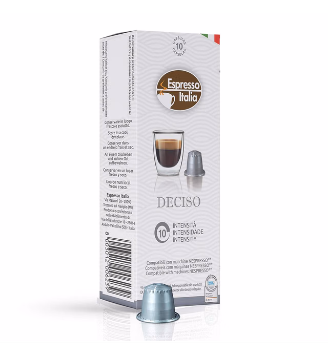 Espresso Italia 200 DECISO blend Coffee pods for Nespresso Original Line machines, certified compatible with genuine Nespresso Original machines, Bold intensity