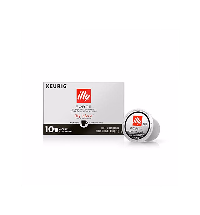 illy Coffee, K-Cup Pods for Keurig Machines, Forte, Extra Dark Roast, 100% Arabica Bean Bold Signature Italian Blend, Premium Gourmet Roast, Brewed, Drip, 10 Count (Pack of 6)