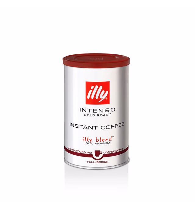 illy Intenso Instant Coffee, Bold Roast, Intense, Robust and Full Flavored With Notes of Deep Cocoa, 100% Arabica Coffee, No Preservatives, 3.3 Ounce (Pack of 1)