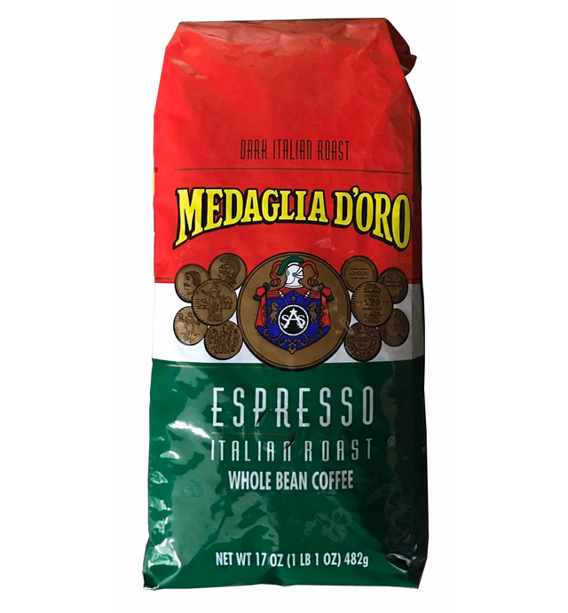 Medaglia D'Oro Whole Bean Italian Roast Espresso Coffee, 17 Ounce