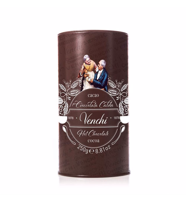Venchi Due Vecchi Cocoa Powder Tin Can for Hot Chocolate 8.81oz