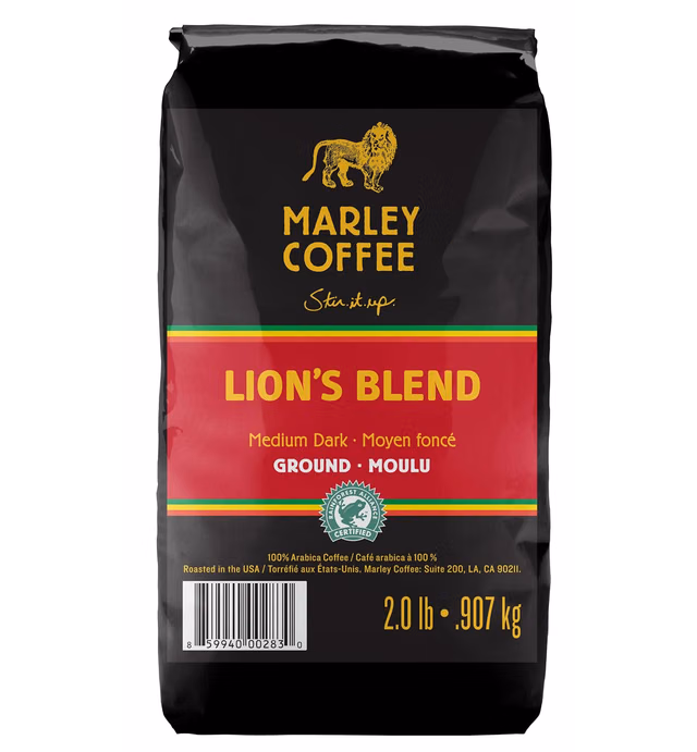Marley Coffee Ground Coffee, Lion's Blend, 2 Pound