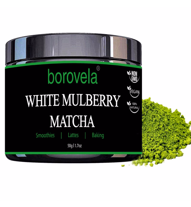 Japanese White Mulberry Leaf Matcha Style Powder - Green Superfood - Caffeine Free - Natural Green Colouring 50g tin