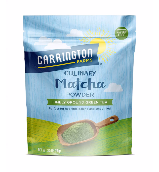 Carrington Farms – Organic Matcha Powder - Finely Milled Green Tea Leaves - Bold And Rich Flavor - Energy Booster - Low Calorie 3.5 Ounce Bag