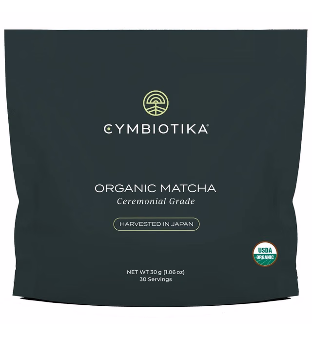 CYMBIOTIKA Japanese Organic Matcha Green Tea Powder, Gluten Free & Vegan Authentic Ceremonial Grade Matcha Mix for Natural Energy Antioxidants, Focus, Anti Aging & Metabolism Support, 30 Servings