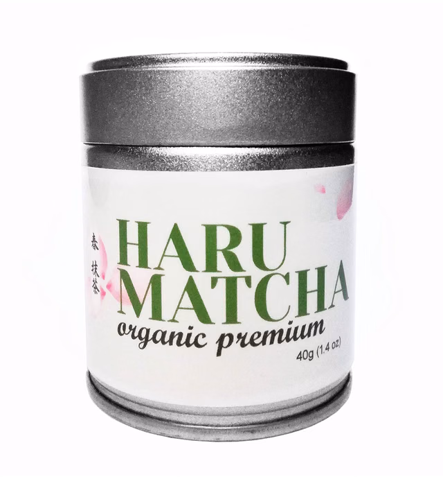 HARU MATCHA - 40g Tin (1.4oz) Japanese Organic Premium Ceremonial Grade Matcha Green Tea Powder - JAS Organic Certified - Ichibancha First Harvest