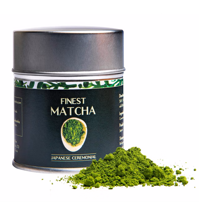 Heapwell Finest Japanese Matcha Green Tea Powder 30g Tin - Authentic Ceremonial Grade from Uji, Kyoto - Ideal for Lattes, Smoothies, and Traditional Tea Preparation