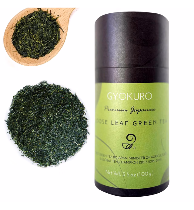 Gyokuro Japanese Green Tea Loose Leaf 3.53 Oz (100g) – Yabukita Natural and Vegan High Caffeine Loose Leaf Tea – Antioxidant-Rich Green Tea Loose Leaf