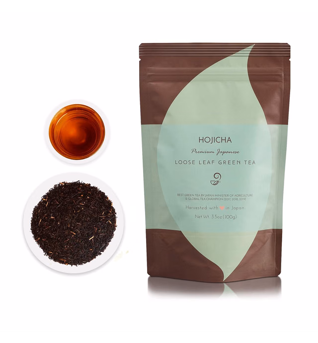 Hojicha Roasted Japanese Green Tea Loose Leaf Tea from Arahataen Farms – Low Caffeine Enhanced Flavor Catechin Enriched and Naturally Sweet Organic Green Tea