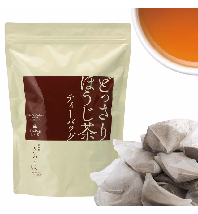 100 Teabags Value Pack -Hojicha Roasted Green Tea Bulk from JAPAN | Japanese Tea KIMIKURA