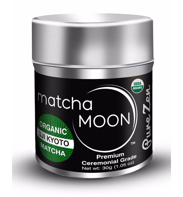 Matcha Moon Ceremonial Grade Matcha Green Tea Powder - Best For Traditionally Whisked Tea - Organic Matcha Green Tea Powder - Pure Zen - 30g Tin