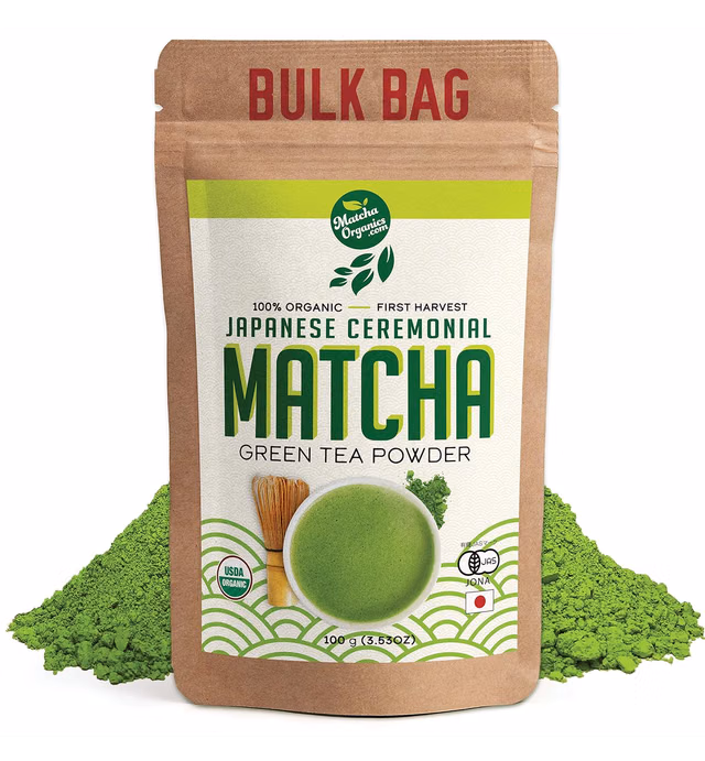 Premium Japanese Ceremonial Matcha Green Tea Powder - 1st Harvest HIGHEST Grade - USDA & JAS Organic - From Japan - Perfect for Starbucks Latte, Shake, Smoothies & Baking (3.52oz / 100g)
