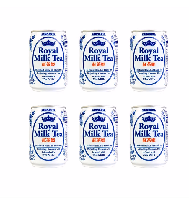 Japanese Sangaria Rich and Creamy Royal Milk Tea Can 9.2 fl oz (6 Pack)