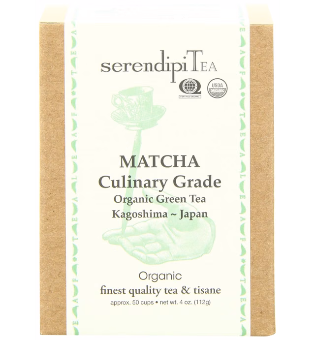 SerendipiTea Matcha Culinary Grade, Organic Green Tea, re-sealable stand up Pouch net wt. 100g (3.5oz)