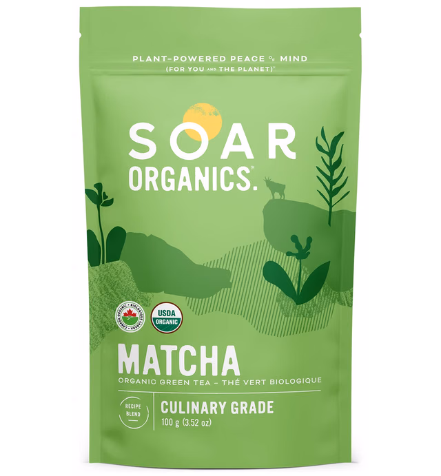 Soar Organics - Organic Japanese Matcha Green Tea Powder - Culinary Grade (Lattes, Smoothies, Baking) - 100g