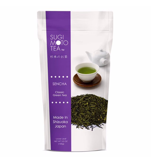 Sugimoto Tea Company SA Japanese Sen Cha, Loose Leaf, Package, White (ASINPPOSPRME18669), green tea, 3.5 Ounce (1 pack)