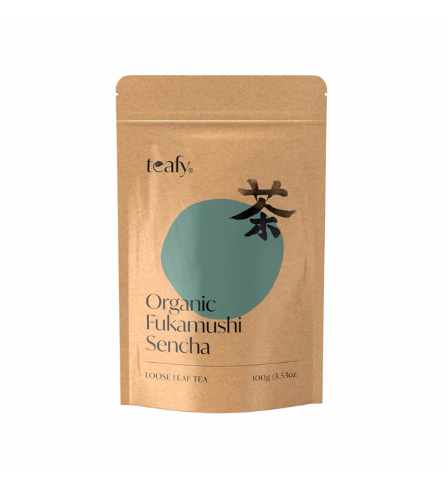 Teafy Organic Fukamushi Sencha, Authentic Japanese Green Tea, From Shizuoka Japan, USDA and JAS Certified Organic Premium Loose Leaf Steamed Tea, 3.5oz/100g