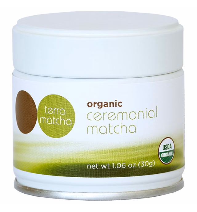Organic Matcha Green Tea Powder | Authentic Japanese Ceremonial Grade | Unsweetened & Sugar Free | USDA Certified for Traditional-Style Hot Tea | 30g Tin (1.06 oz) | by Terra Matcha